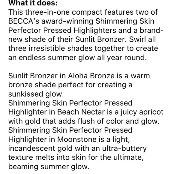 Becca Endless Summer Glow Highlighter Bronzer Chrissy BNIB - Picture 13 of 15